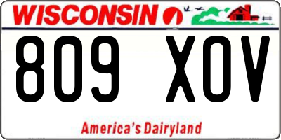 WI license plate 809XOV
