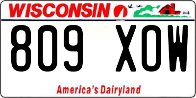 WI license plate 809XOW