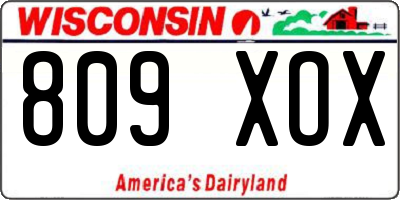 WI license plate 809XOX
