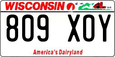 WI license plate 809XOY