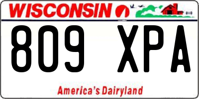 WI license plate 809XPA