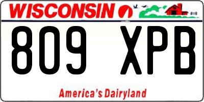 WI license plate 809XPB