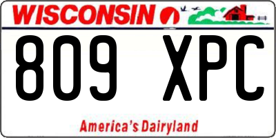 WI license plate 809XPC