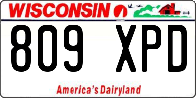 WI license plate 809XPD