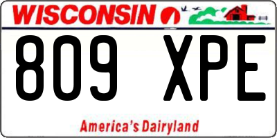 WI license plate 809XPE