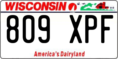 WI license plate 809XPF