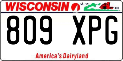 WI license plate 809XPG