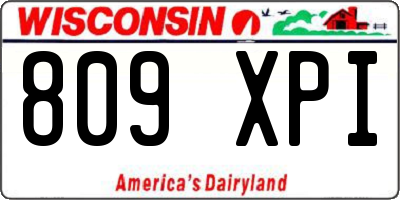 WI license plate 809XPI