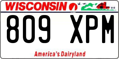 WI license plate 809XPM