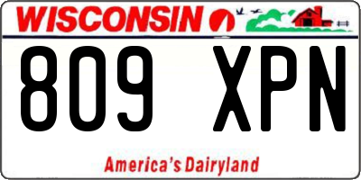 WI license plate 809XPN
