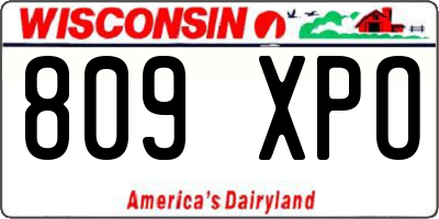 WI license plate 809XPO