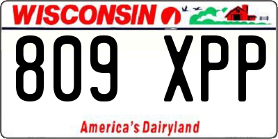 WI license plate 809XPP