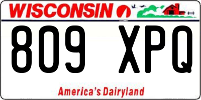 WI license plate 809XPQ