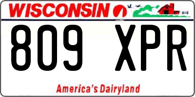 WI license plate 809XPR