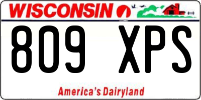 WI license plate 809XPS