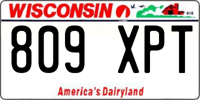 WI license plate 809XPT