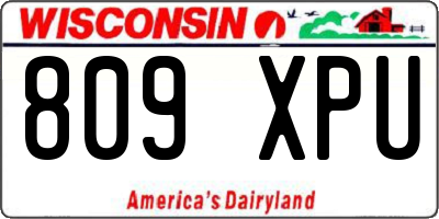 WI license plate 809XPU