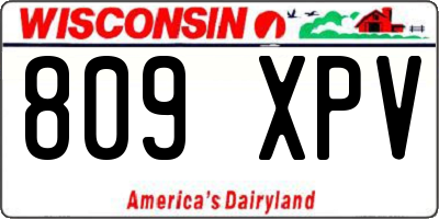 WI license plate 809XPV