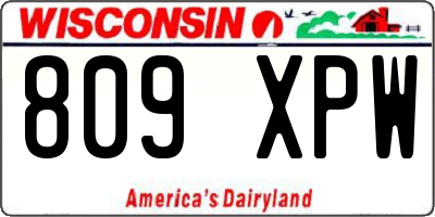 WI license plate 809XPW