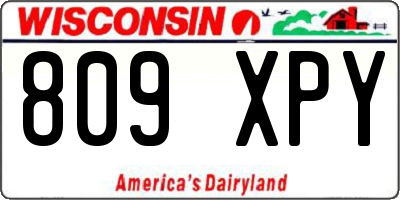 WI license plate 809XPY