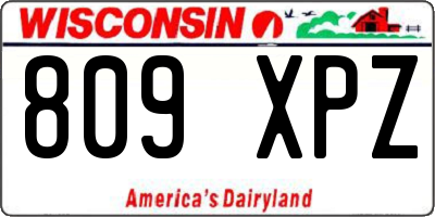 WI license plate 809XPZ