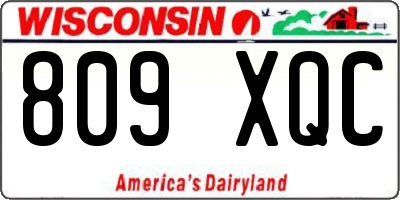 WI license plate 809XQC