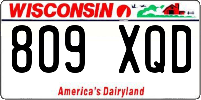 WI license plate 809XQD