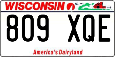 WI license plate 809XQE