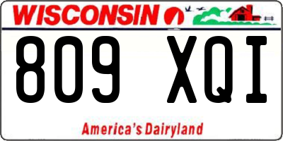 WI license plate 809XQI