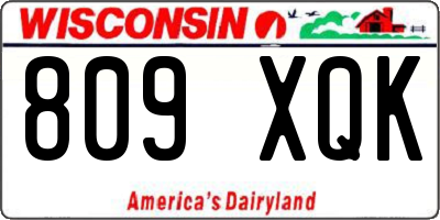 WI license plate 809XQK