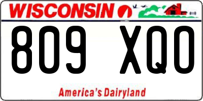 WI license plate 809XQO