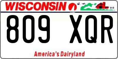 WI license plate 809XQR
