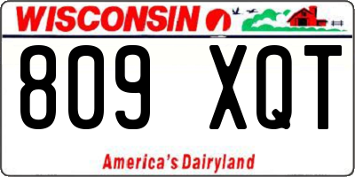 WI license plate 809XQT