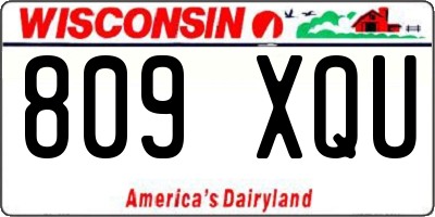 WI license plate 809XQU