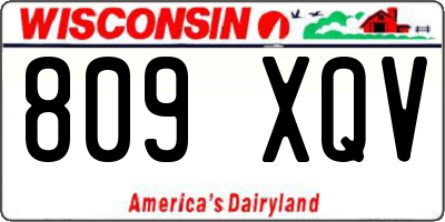 WI license plate 809XQV