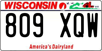 WI license plate 809XQW