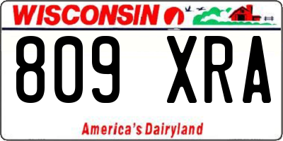 WI license plate 809XRA