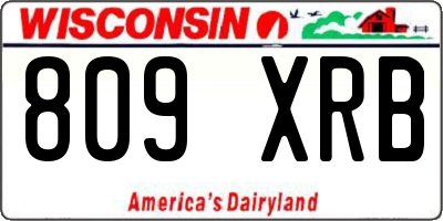 WI license plate 809XRB