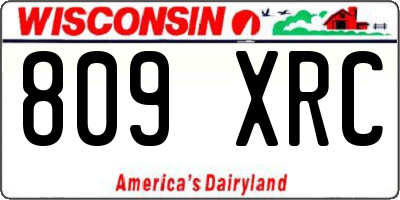 WI license plate 809XRC