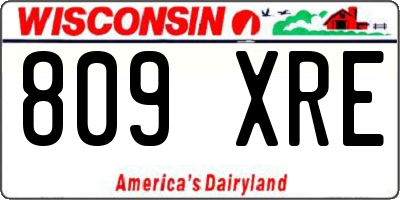 WI license plate 809XRE