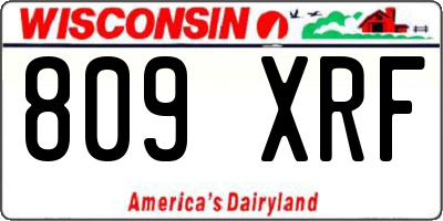WI license plate 809XRF