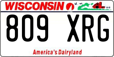 WI license plate 809XRG