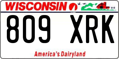 WI license plate 809XRK