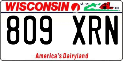 WI license plate 809XRN