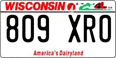 WI license plate 809XRO