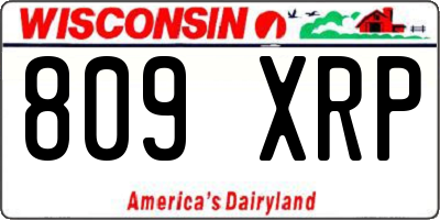 WI license plate 809XRP