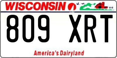 WI license plate 809XRT