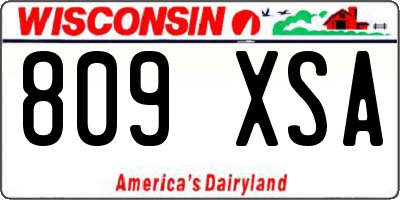 WI license plate 809XSA