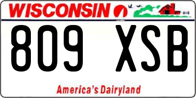 WI license plate 809XSB