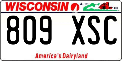 WI license plate 809XSC